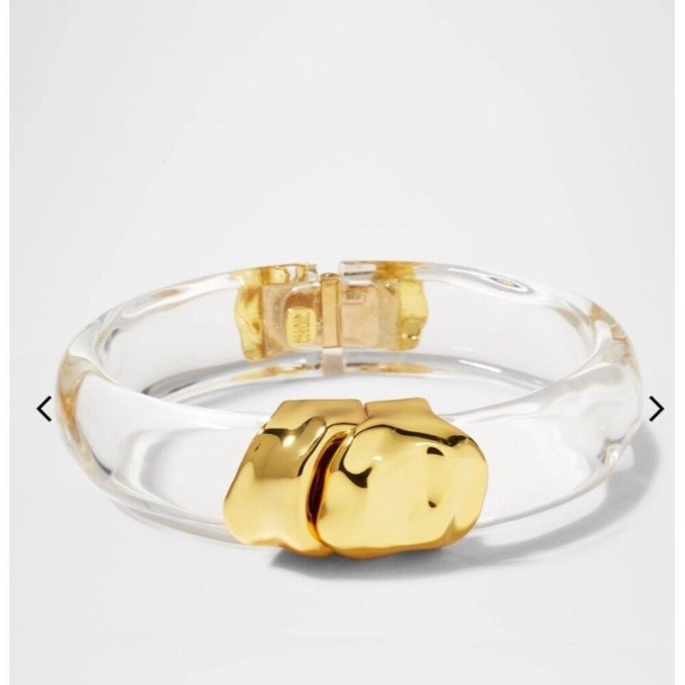 Alexis Bittar Clear Lucite Bracelet with Gold-Tone Clasp